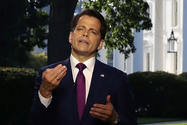 Scaramucci giving a TV interview on July 26, 2017